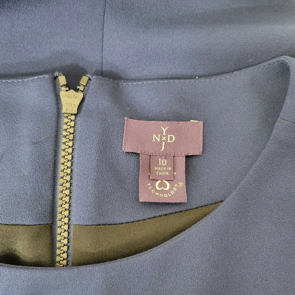 NYDJ Women's 3/4 Sleeve Midi Sheath Dress Size 10 Blue - Picture 3 of 5